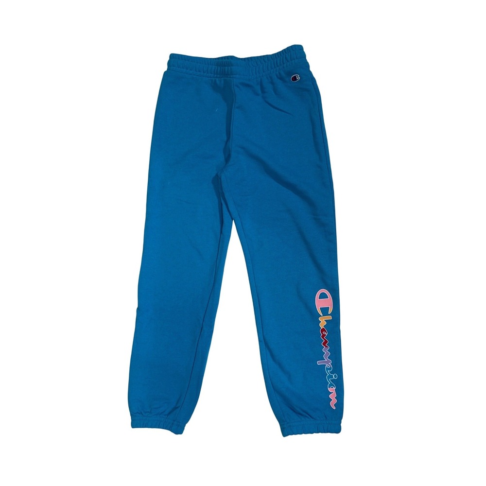 Champion Kids Jogger Sweatpants Blue Rainbow Logo CWG007 Size S 7/8 NEW‎